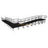 9.82x10.71m 90-Degree Modular Aluminum Stage Ramp with Landing and Dual Guardrails