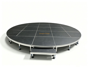 6.1m Diameter Circular Round Stage Platform with Curved 2-Step Staircase for Events