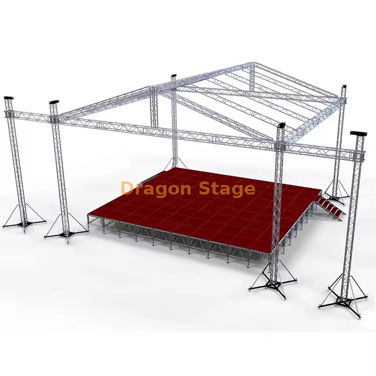 13x12x8m Aluminum Gable Stage Roof Truss System with Speaker Wings