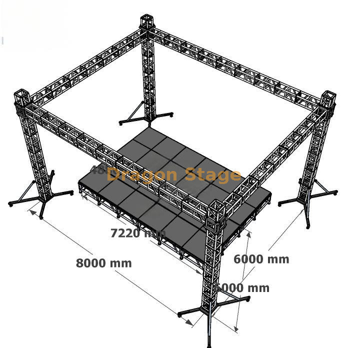African Aluminum Standard Stage Truss for Open Air Crusade 8x6x6m