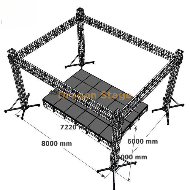 African Aluminum Standard Stage Truss for Open Air Crusade 8x6x6m