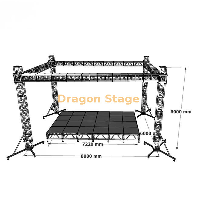 African Aluminum Standard Stage Truss for Open Air Crusade 8x6x6m (1)