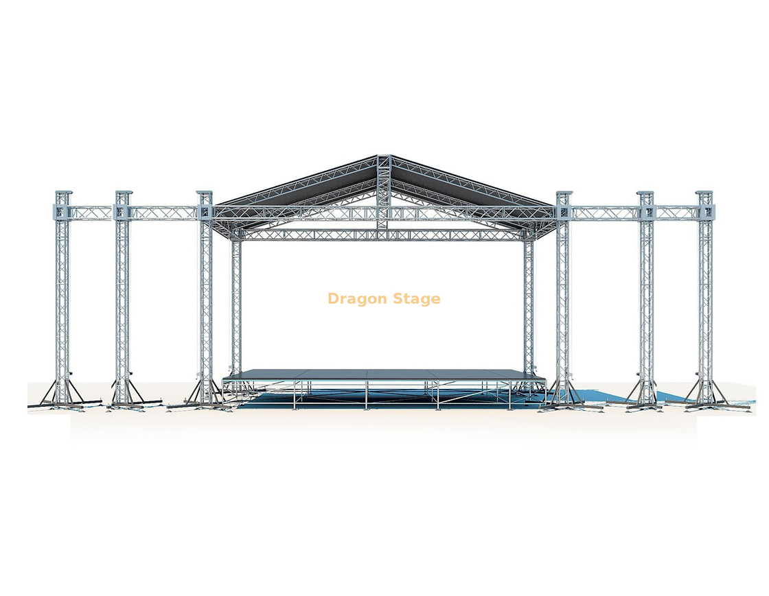 Aluminum Heavy Duty Speaker Lighting Roof Truss Stage 8x6x8m