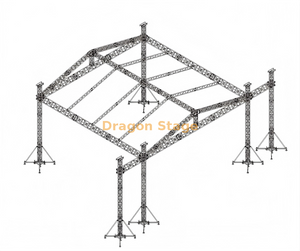 9x9x8m Aluminum Stage Roof Truss System with Speaker Wings 2m Wide