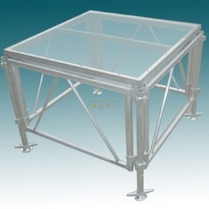 Portable Glass Acrylic Transparent Dance Stage Platform Podium 7.5x2.5m Height 0.4-0.8m