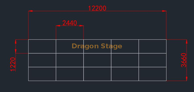 Custom Portable Outdoor Moveable Stage Platform 3.66x12.2m Height 0.6-1m