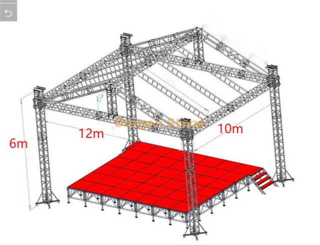 Aluminium Lightweight Event Roof Truss Price 12x10x6m 