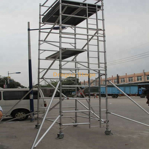 1.35x3x6.14m High Quality Aluminum Mobile Scaffolding Sales Double Width Climb Ladder Scaffolding 