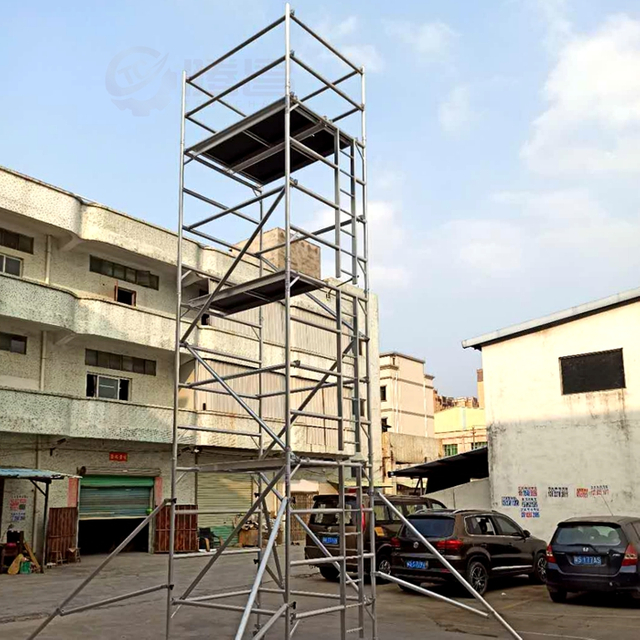 ladder frame Guangzhou safety aluminum scaffolding with wheels
