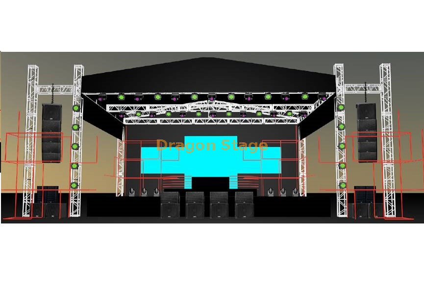 Aluminum Stage Platform 32x20ft with Roof Sound Trussing And Rigging 40x24x24ft