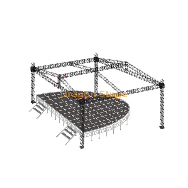 Outdoor Aluminum Roof Truss with Movable Performance Mobile Portable Semi-Circle Stage 16x8x8m
