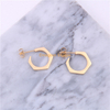 Fashion Jewelry Hexagonal Simple Geometric Hoop 316L Stainless Steel Gold Filled Stud Earring For Girls