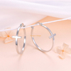 new 2020 korean style fashion women jewelry custom stainless steel silver plated big cross hoop earrings