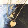 Fashion Statement Women Men Multi Layered Heart Necklace Jewelry Custom Maple Leaf Gold Cross Pendant Egypt Necklace