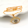 crystal boho jewellery copper statement blue evil eye pendant necklace