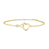 women fashion jewelry gold plated adjustable chain custom charm zircon 925 sterling silver infinity heart bracelet