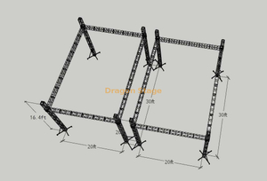 Custom No Roof Square Led Spigot Aluminum Lighting Truss 30x20x16.4ft And 30x20x20ft