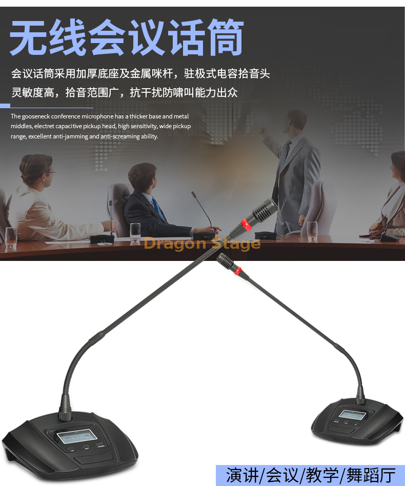 detail of Professional stage wedding performance conference KTV home microphone karaoke one drag two wireless microphone true diversity (6)