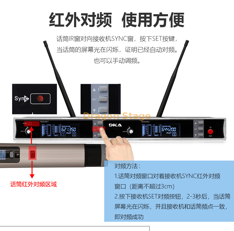 details of Professional wireless microphone outdoor performance stage KTV conference room one with two microphones household karaoke singing (1)
