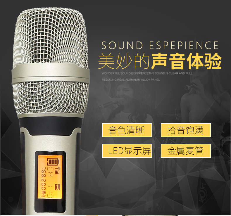 details Skm9000 professional stage performance microphone singing KTV karaoke one to two wireless microphone home (1)