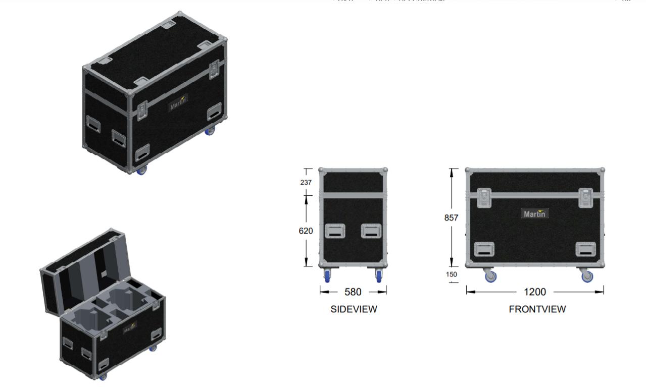 moveing head flightcase dimensions