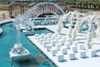 Outdoor Swimming Pool Walkway Glass Stage for Wedding