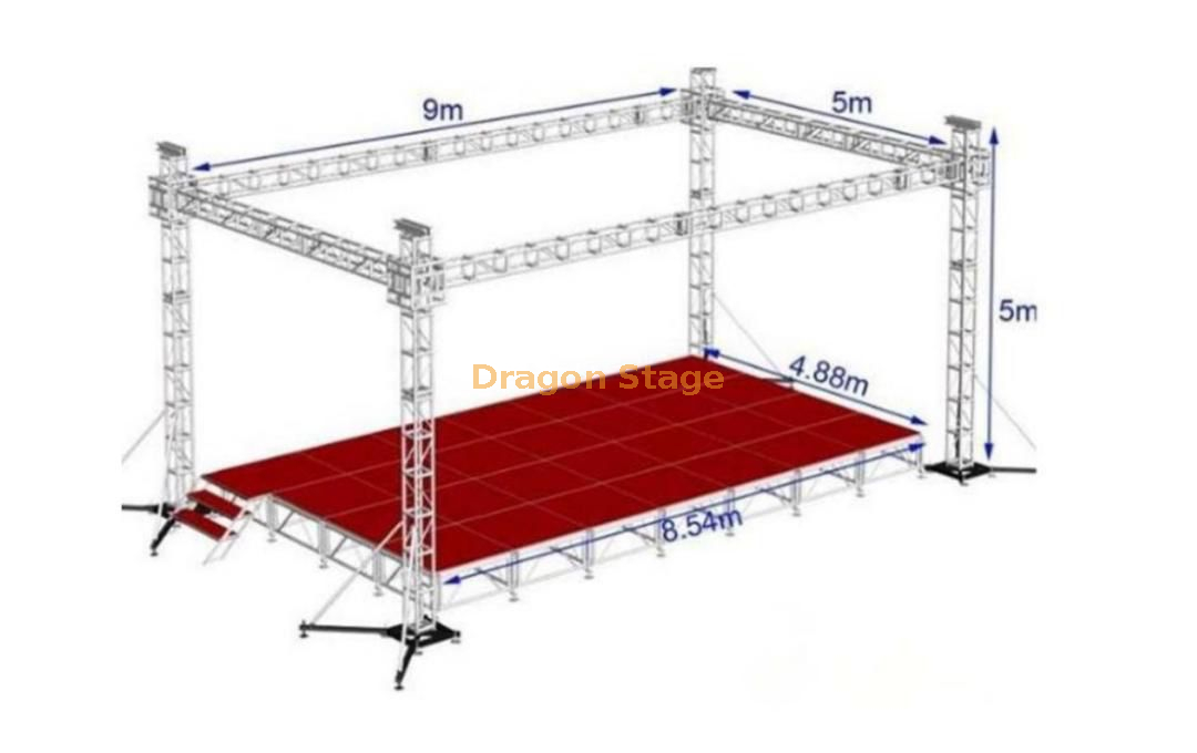 Custom Outdoor Event Scene Stage with Aluminum Modular Platform Deck