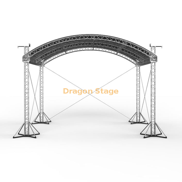 Aluminum Light Stage Curved Roof Trusses System 11x6x7m