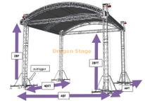 Outdoor Aluminum Concert Stage Truss Curved Roof Lighting Truss 12x12x9m (40x40x28ft)