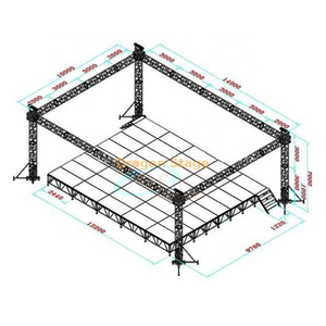 30x25x25ft Lighting Truss System Linear Speaker Full Set Up