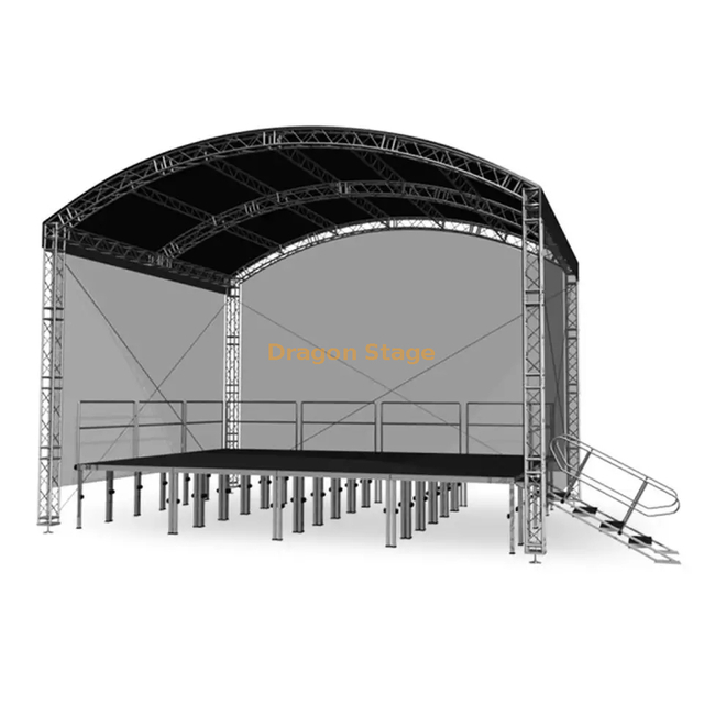 Outdoor Customized Arched Roof Truss Curve Truss Aluminum Arch Truss 7x6x3m (24x20x10ft)