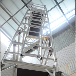 single wide 6m 12m Mobile Scaffold Tower Ladder Aluminium Rolling Scaffolding