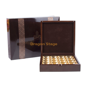 Wooden Box factory customized Luxury Custom Brown Wooden Chocolate Truffle Box With Divider