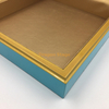 Large Blue Gold Leather Insert Wooden Jewelry Box Case Necklace Gift Storage Boxes