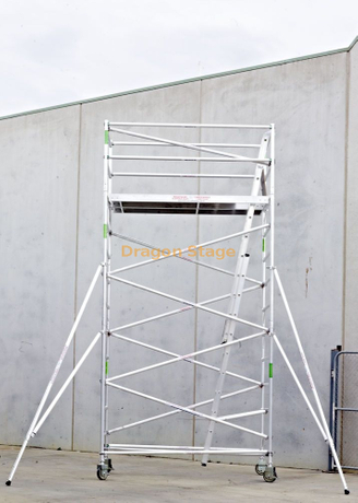 2.45m Aluminum Single Mobile Scaffolding for Office Cleaning Work 0.75x2.5m