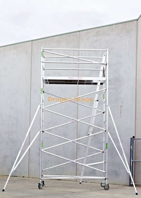 2.45m Aluminum Single Mobile Scaffolding for Office Cleaning Work 0.75x2.5m