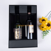 Wooden Box factory customized Luxury Custom Logo OEM Black 2 Bottle Wine Paper Box