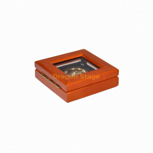 High End Brown Custom Small Single Collection Coin Wooden Storage Box For Display