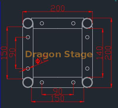 200x200mm section