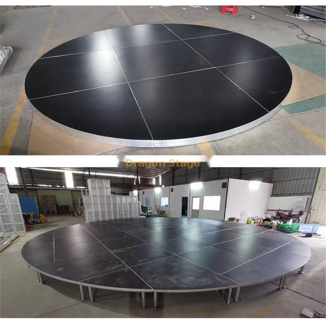 Truss Stage Aluminum Round Portable Platform Stage for Event Party Diameter 3.6m Height 0.3m