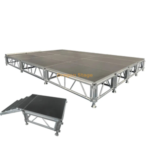  Aluminum Assemble Adjustable Concert Portable Modular Event Stage Platform 6.1x2.44m Height 0.6-1m with 2 Stairs