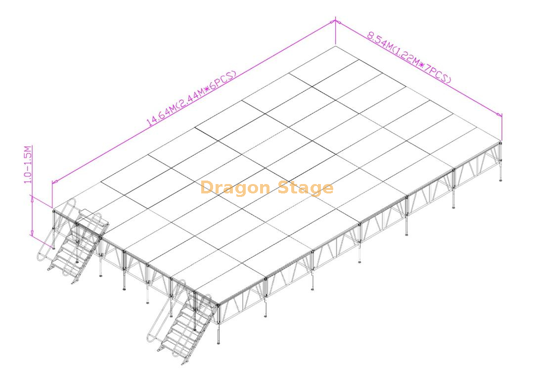 modular stage with stairs