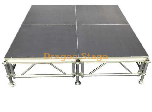 Black Surface Platform Four Legs Aluminum Alloy Stage 13.42x7.32m