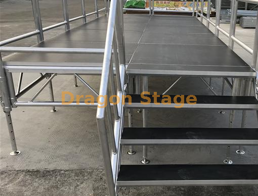 Aluminum Theater Black Portable Event Stage Platform 18.3x15.86m