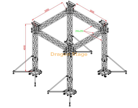 Truss Display System Lights Event Truss for Sale 3x3x4m