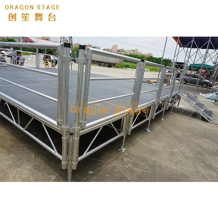 12x9m Aluminum Portable Decent Stage for Outdoor Events with 2 Stairs