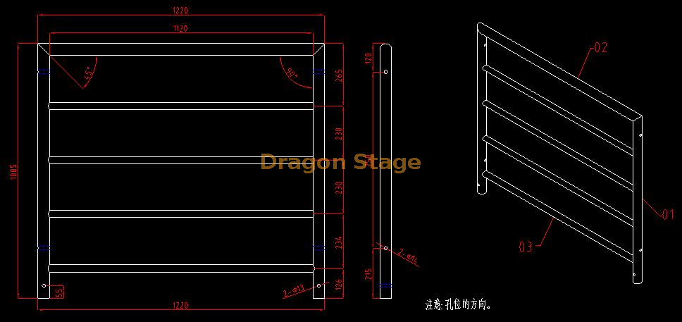 4x4ft 4x8ft Quick Stage Aluminum Guard Rails (2)