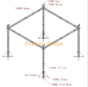 African Outdoor Event Lighting Truss Frame 10x8x6m