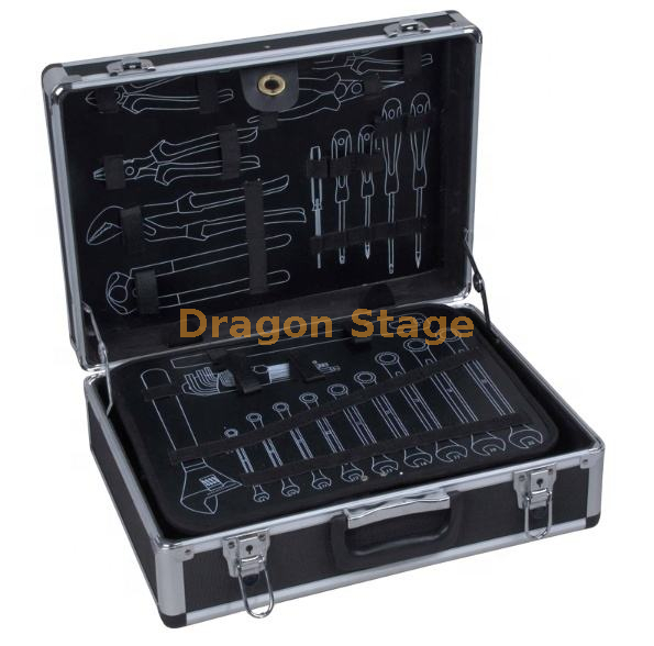 Portable Aluminum Party Black Tool Case with Handle