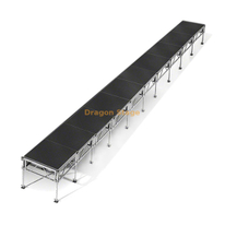 40' x 4' Professional Aluminum Mobile Runway Stage - Adjustable Height (0.4m - 2m)